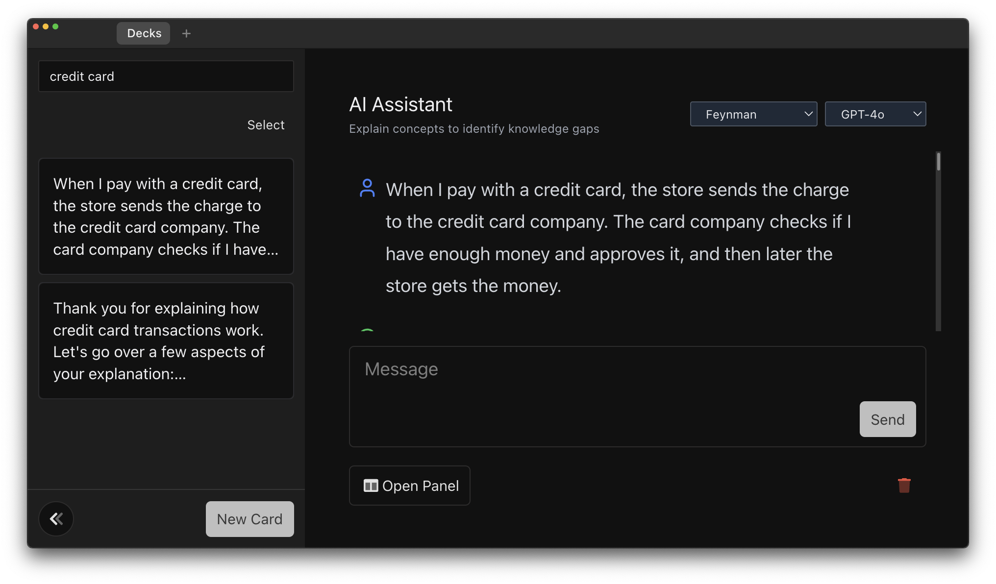 Screenshot showing search results for AI conversations, with message previews visible and the search query highlighted.